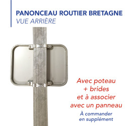 Panonceau Routier de type M9z Bretagne en Galva texte Risque de Verglas