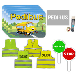 Kit pedibus panneau pedibus avec pochoir et gilet de sécurité