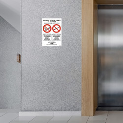 Panneau signalétique interdiction de fumer et de vapoter selon nouveau décret janvier 2025 lieu public