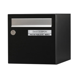Plaque de boite aux lettres 1 ligne personnalisée avec mention PAS DE PUBLICITÉ