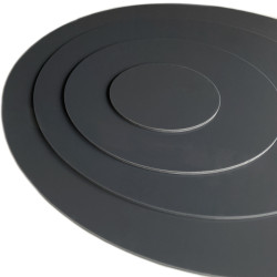 Disque rond verre acrylique gris