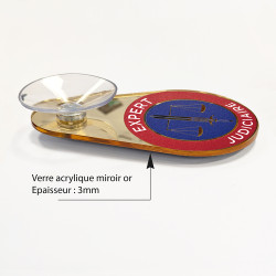 macaron expert judiciaire acrylique doré
