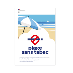 Panneau Plage sans tabac -...