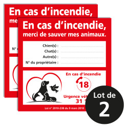 Lot de 2 stickers animaux à...