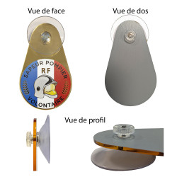 plaque ventouse insigne sapeur pompier volontaire