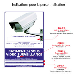 panneau bâtiment sous vidéo surveillance personnalisé