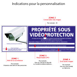 Panneau PROPRIETE SOUS VIDEOPROTECTION personnalisé (G0854-LOI-B-NEW)