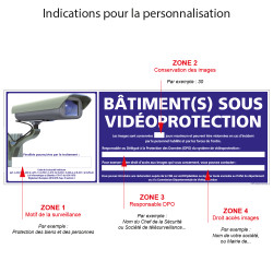 BATIMENT(S) SOUS VIDEO-PROTECTION panneau personnalisé (G1073)