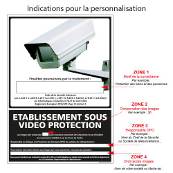 PANNEAU ETABLISSEMENT SOUS VIDEO PROTECTION à personnaliser (G1223)