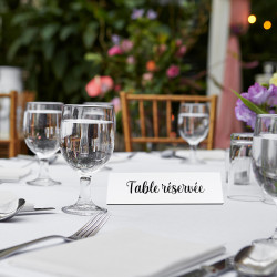 Chevalet "Table réservée" à poser Couleur Blanc - Signalétique Restaurant, café, réception