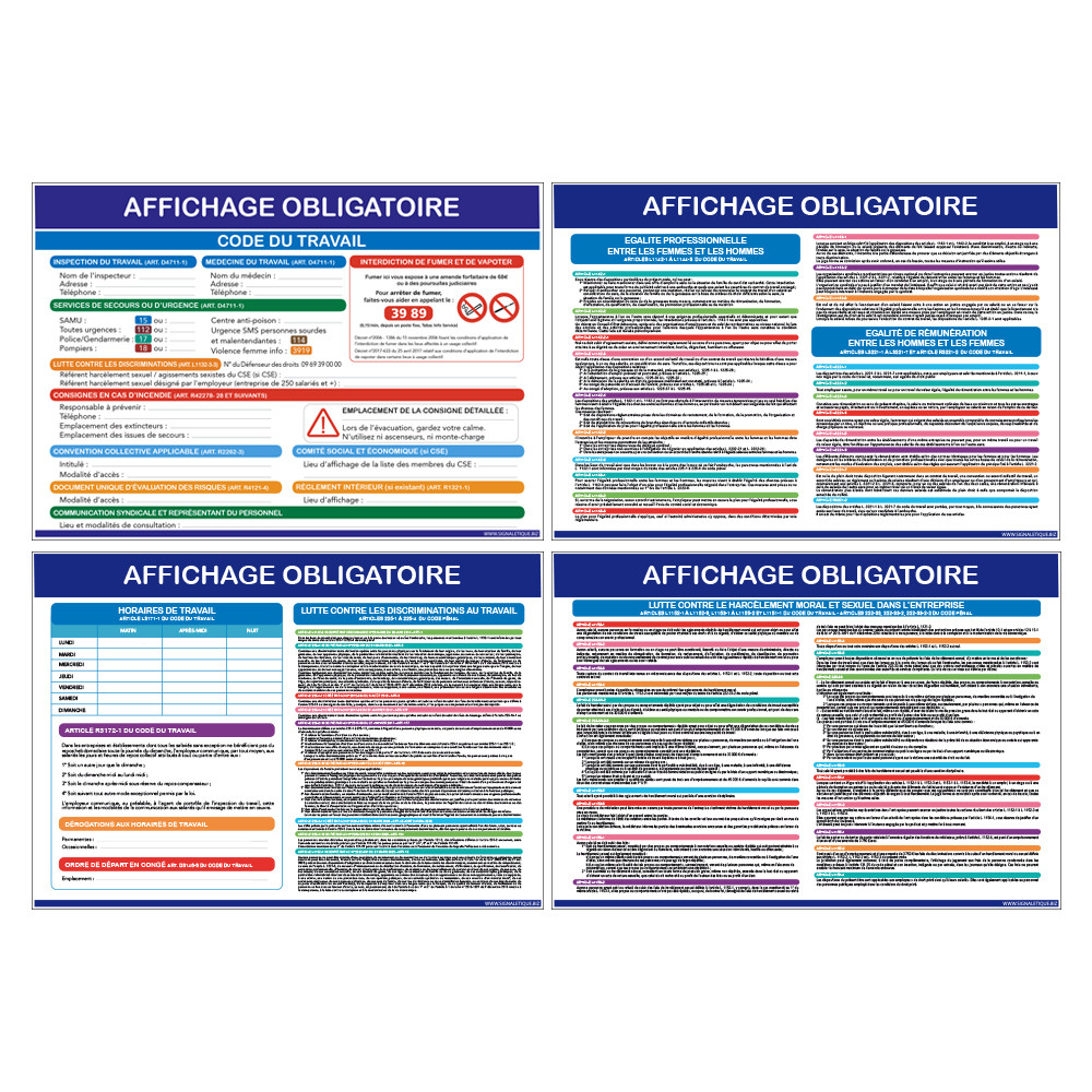Kit d'affichage obligatoire du travail en entreprise