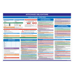 Pancarte affichage obligatoire Code du travail