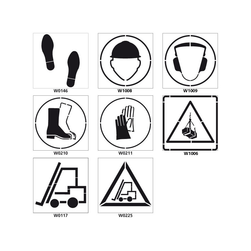 Pochoirs PVC pictogrammes industries