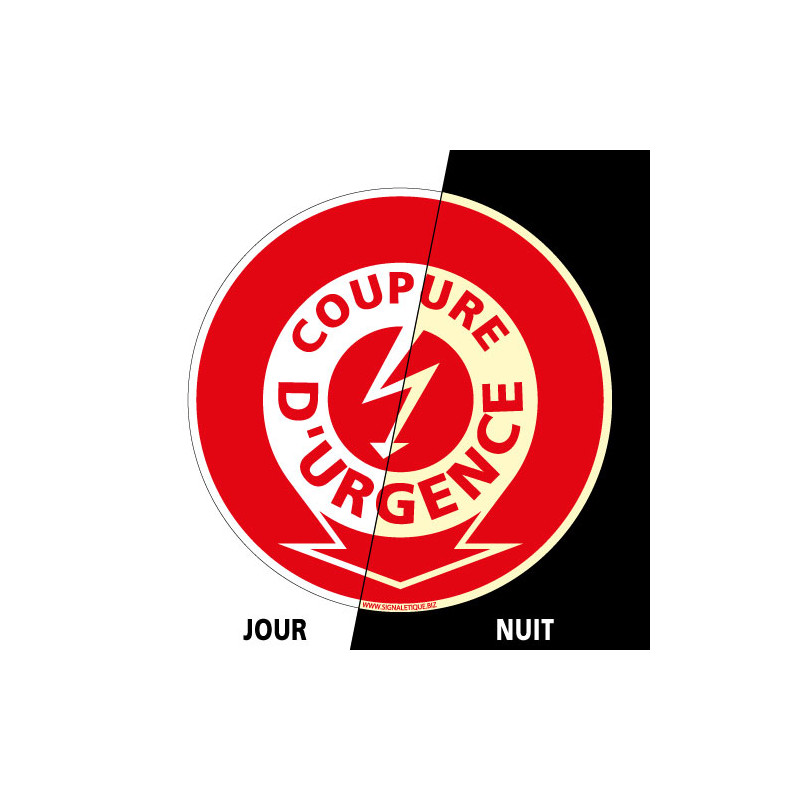 PANNEAU COUPURE D'URGENCE INCENDIE PHOTOLUMINESCENT (A0034-PHO)