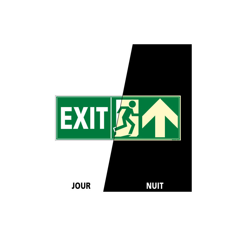 PANNEAU EXIT VERS LE HAUT PHOTOLUMINESCENT (B0452-PHO)