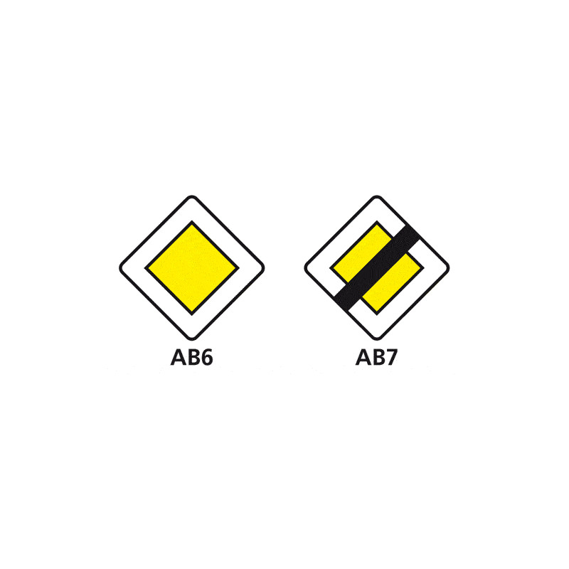 Panneau routier Signaux d'intersection et de priorité - Type AB