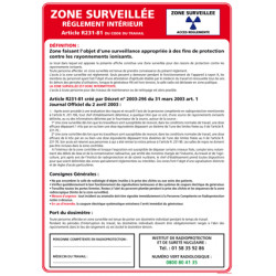 Panneau ZONE SURVEILLEE (A0327)