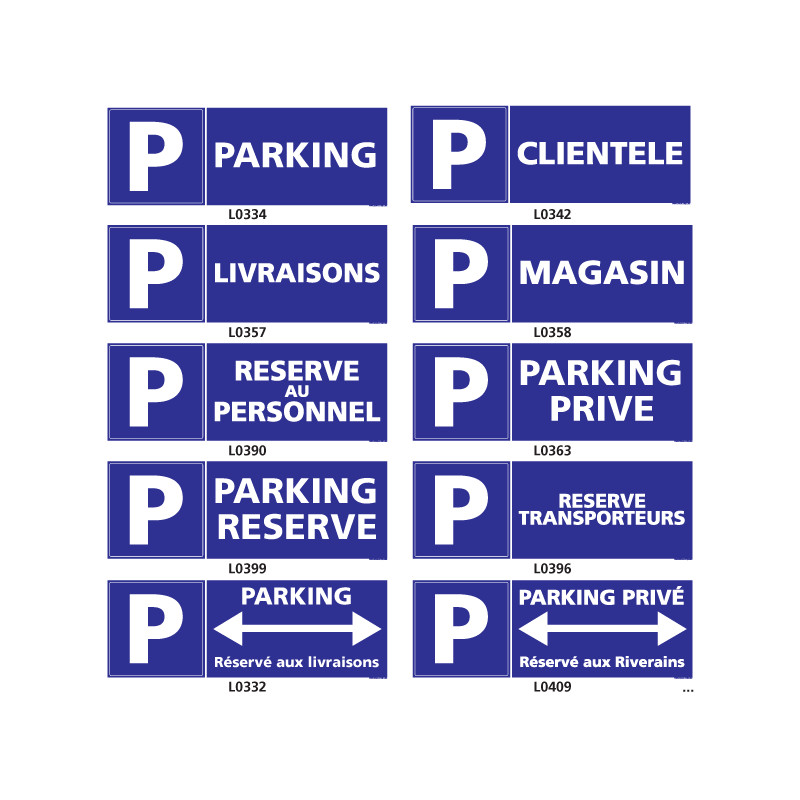 Panneau de signalisation parking