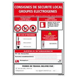 Panneau - Consignes danger electrique (A0584)