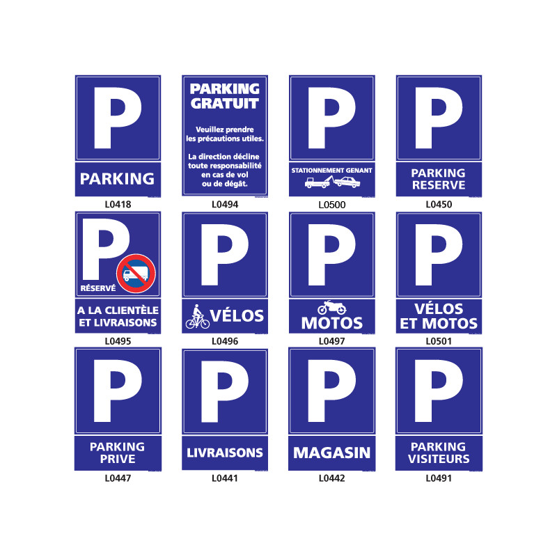 Panneau d'indication de parking