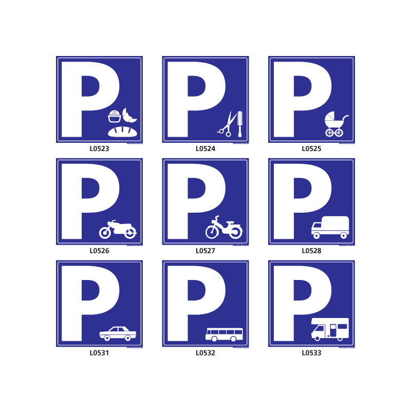 Panneau parking avec symbole Panneau parking avec symbole