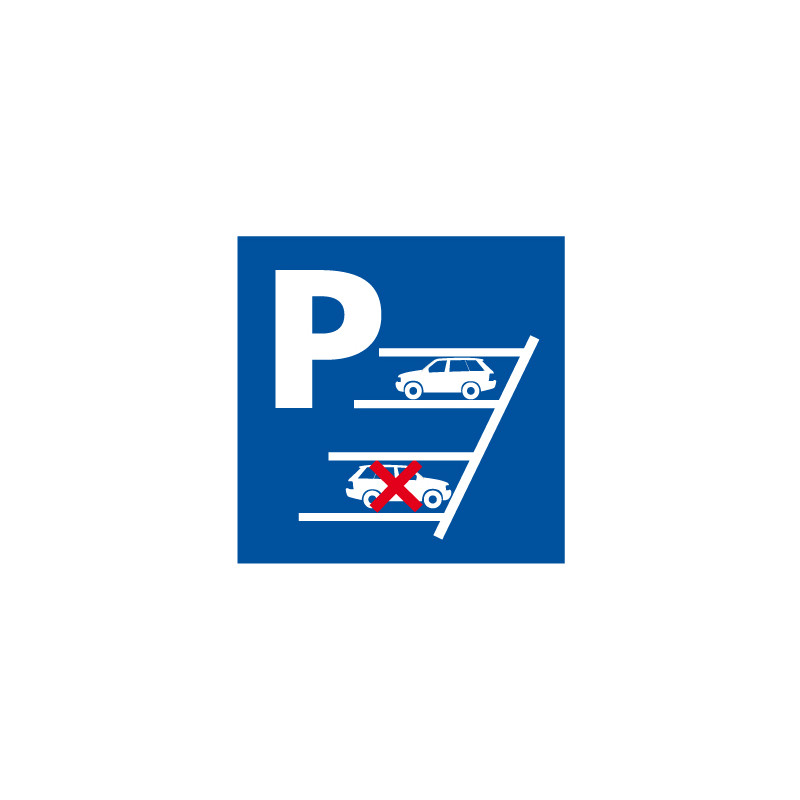 Panneau de signalisation PARKING, SE GARER EN MARCHE ARRIERE (L0570)