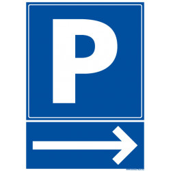 PANNEAU PARKING SIGNALISATION FLECHE VERS LA DROITE (L1202)