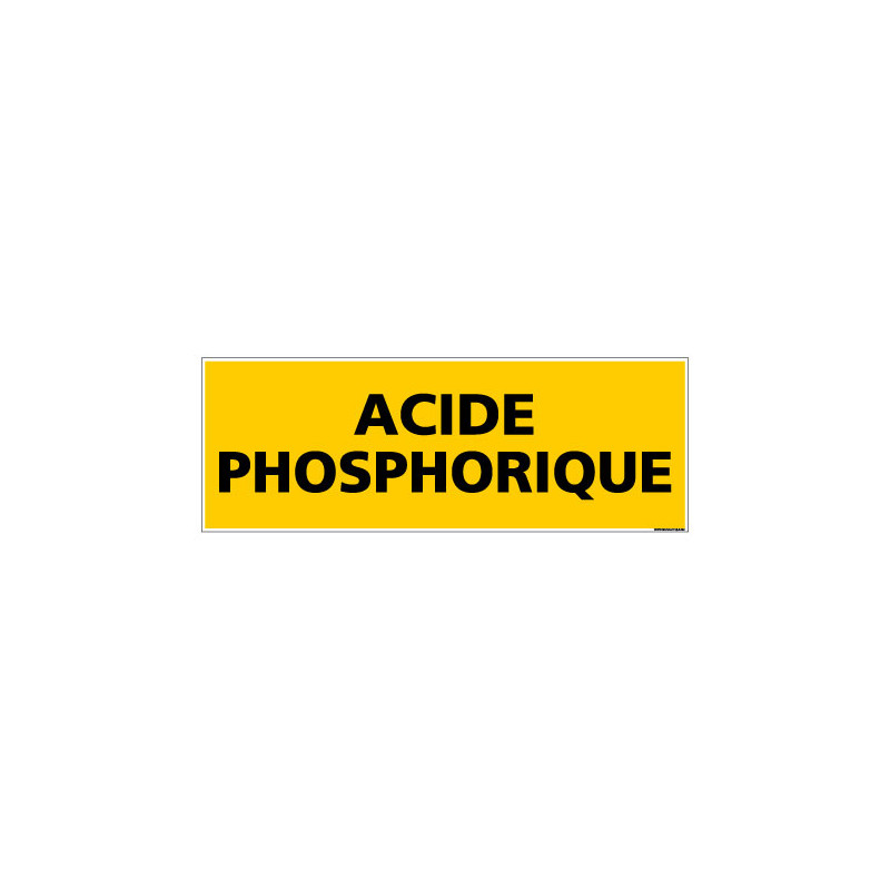 Panneau de danger horizontal acide phosphorique - Virages