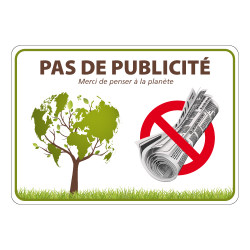 Pictogramme Pas de Publicité (Q0471). Autocollant souple effet alu