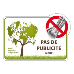 Lot de 2 AUTOCOLLANTS PAS DE PUBLICITE (G1301)