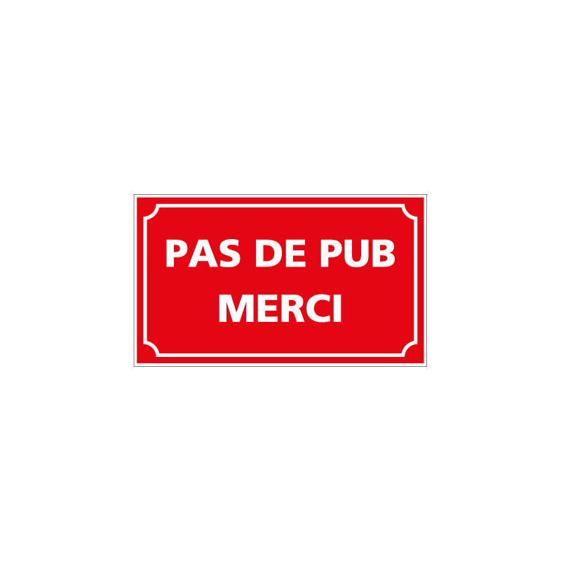 Lot de 2 ADHESIFS PAS DE PUB MERCI (G1404)