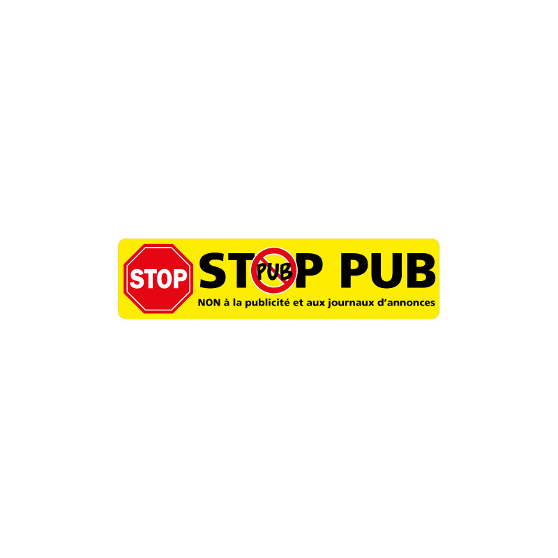 ADHESIF STOP PUB - NON A LA PUBLICITE ET AUX JOURNAUX D'ANNONCES (G1525)