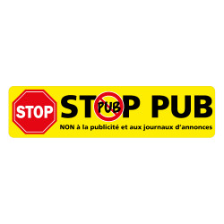 ADHESIF STOP PUB - NON A LA PUBLICITE ET AUX JOURNAUX D'ANNONCES (G1525)