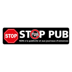 ADHESIF STOP PUB - NON A LA PUBLICITE ET AUX JOURNAUX D'ANNONCES (G1525)