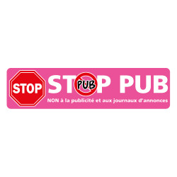 ADHESIF STOP PUB - NON A LA PUBLICITE ET AUX JOURNAUX D'ANNONCES (G1525)