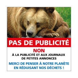 ADHESIF PAS DE PUBLICITE ANIMAUX (G1527)