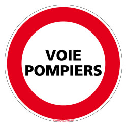 PANNEAU INTERDICTION DE CIRCULER, VOIE POMPIERS (L0081)