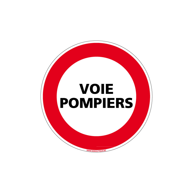 PANNEAU INTERDICTION DE CIRCULER, VOIE POMPIERS (L0081)