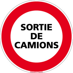 PANNEAU INTERDICTION DE CIRCULER, SORTIE DE CAMIONS (L0084)