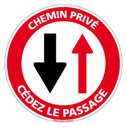 PANNEAU INTERDICTION DE CIRCULER, CHEMIN PRIVE, CEDEZ LE PASSAGE (L0166)