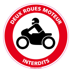 PANNEAU INTERDICTION DE CIRCULER, DEUX ROUES MOTEUR INTERDITS (L0169)