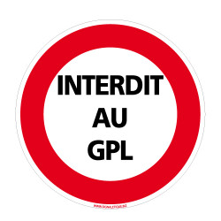 PANNEAU INTERDICTION DE CIRCULER, INTERDIT AU GPL (L0187)