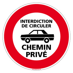 PANNEAU INTERDICTION DE CIRCULER, CHEMIN PRIVE (L0226)