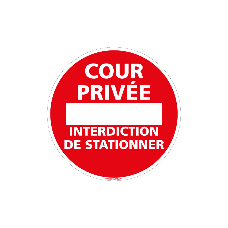 PANNEAU STATIONNEMENT INTERDIT COUR PRIVEE (D1342)