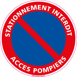 Panneau STATIONNEMENT INTERDIT, ACCES POMPIERS (L0015)