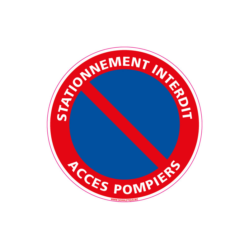 Panneau STATIONNEMENT INTERDIT, ACCES POMPIERS (L0015)
