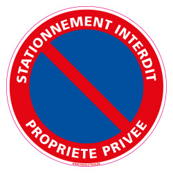 Panneau STATIONNEMENT INTERDIT, PROPRIETE PRIVEE (L0017)