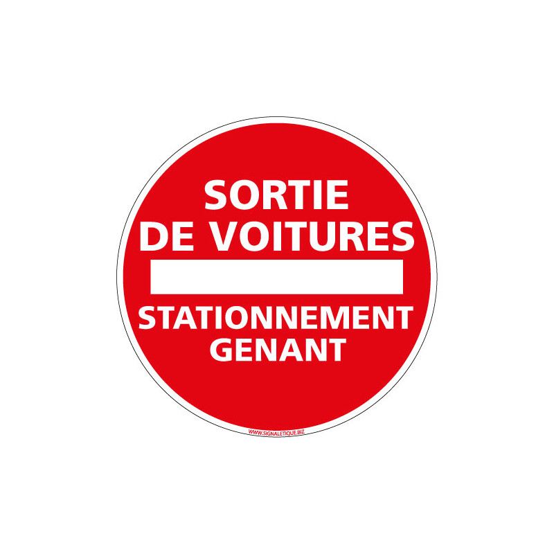 PANNEAU SORTIE DE VOITURES STATIONNEMENT GENANT (L0040)