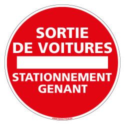 PANNEAU SORTIE DE VOITURES STATIONNEMENT GENANT (L0040)