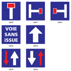 Panneau voie sans issue et cédez le passage